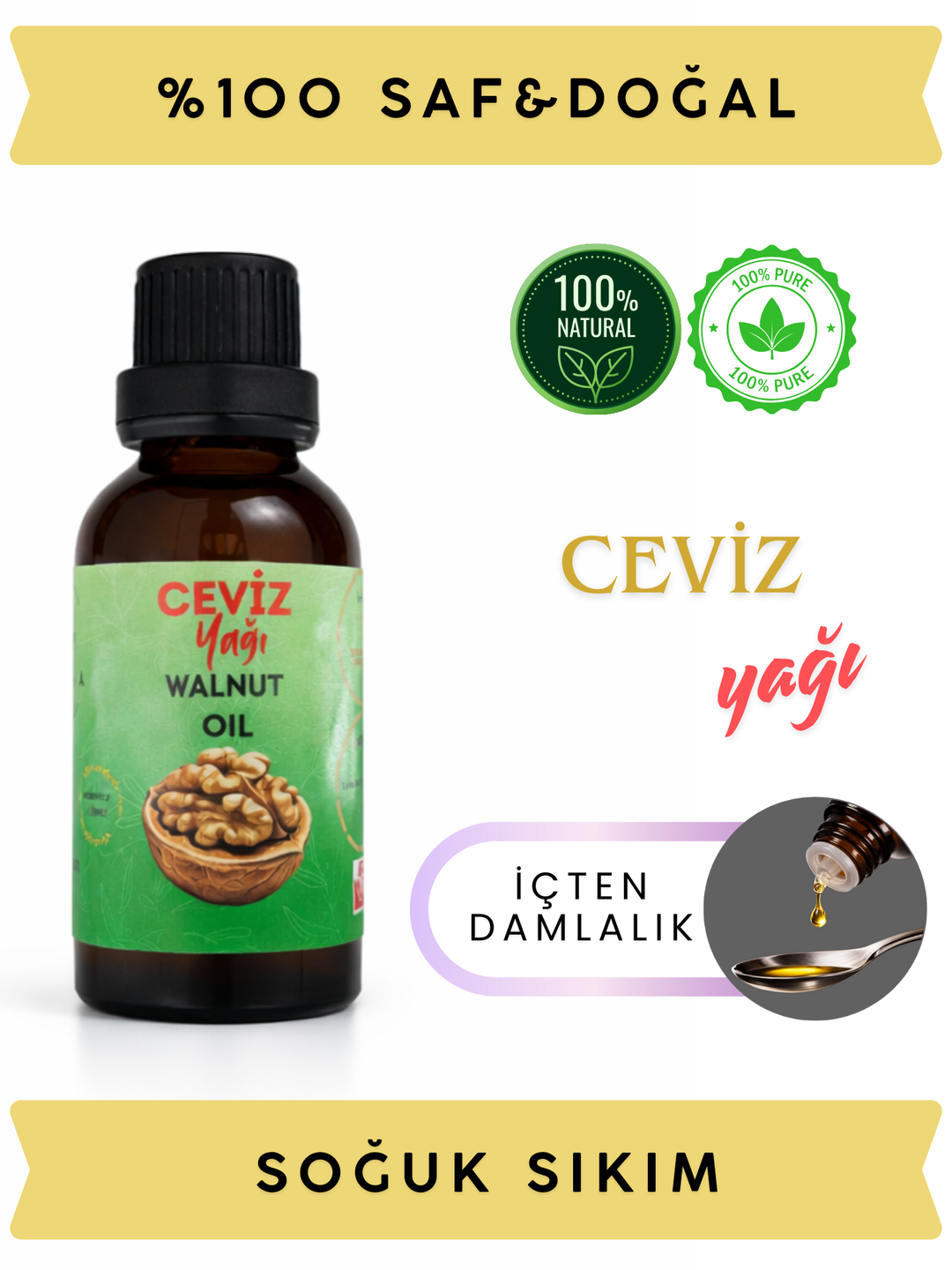 Ceviz Yağı · Soğuk Sıkım · 50 ml