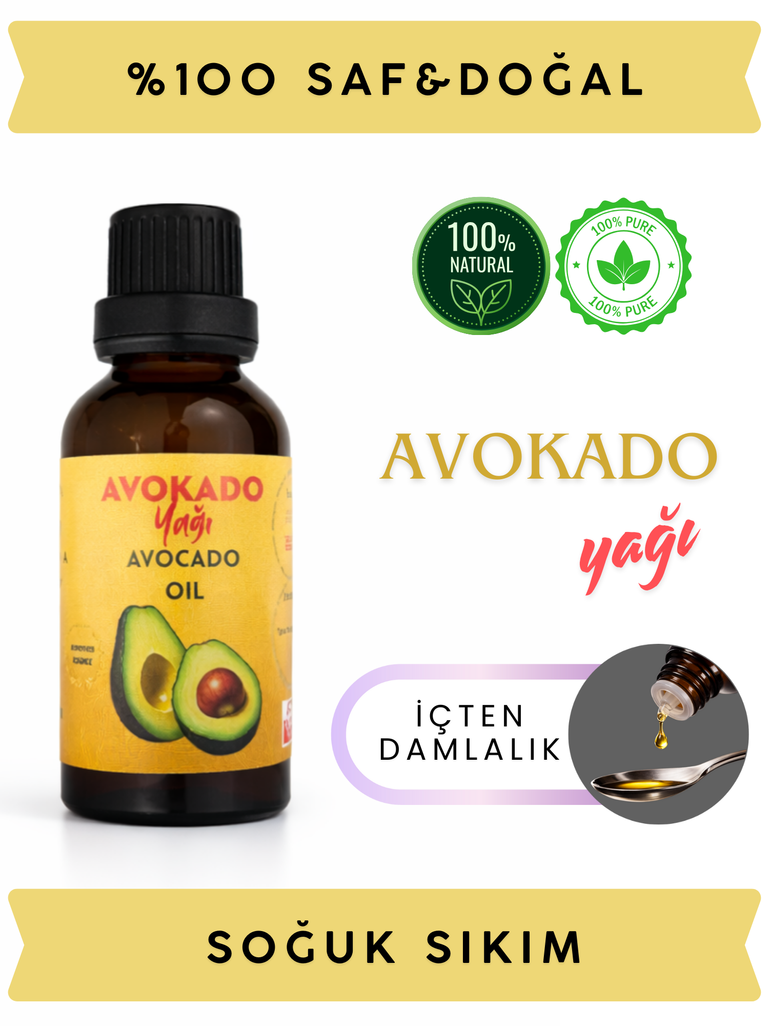 Avokado Yağı · Soğuk Sıkım · 50 ml - Görsel 3