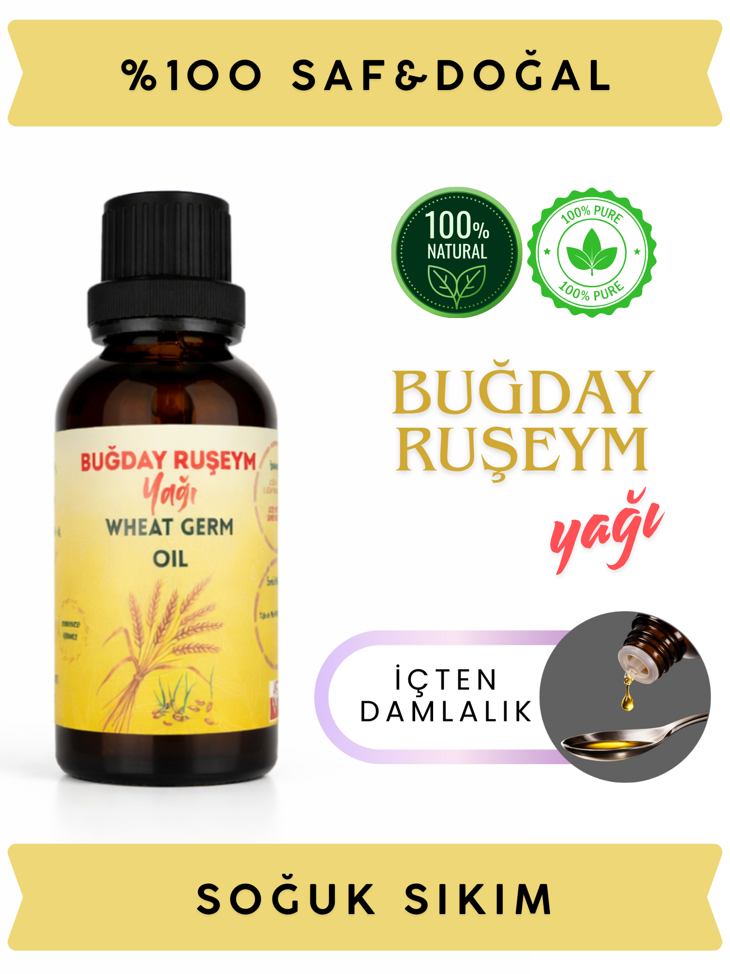 Buğday Ruşeym Yağı · Soğuk Sıkım · 50 ml - Görsel 3