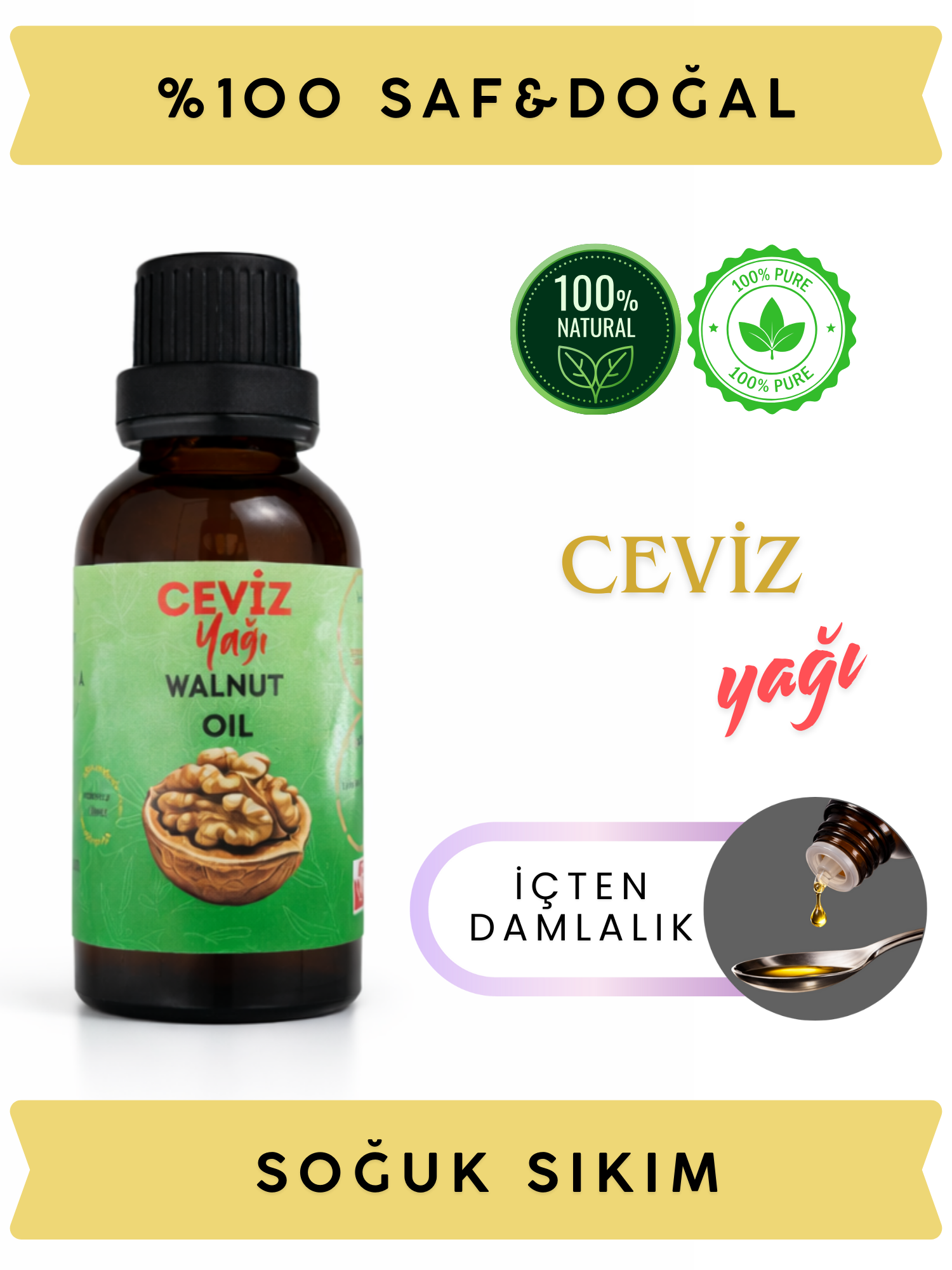 Ceviz Yağı · Soğuk Sıkım · 50 ml - Görsel 3
