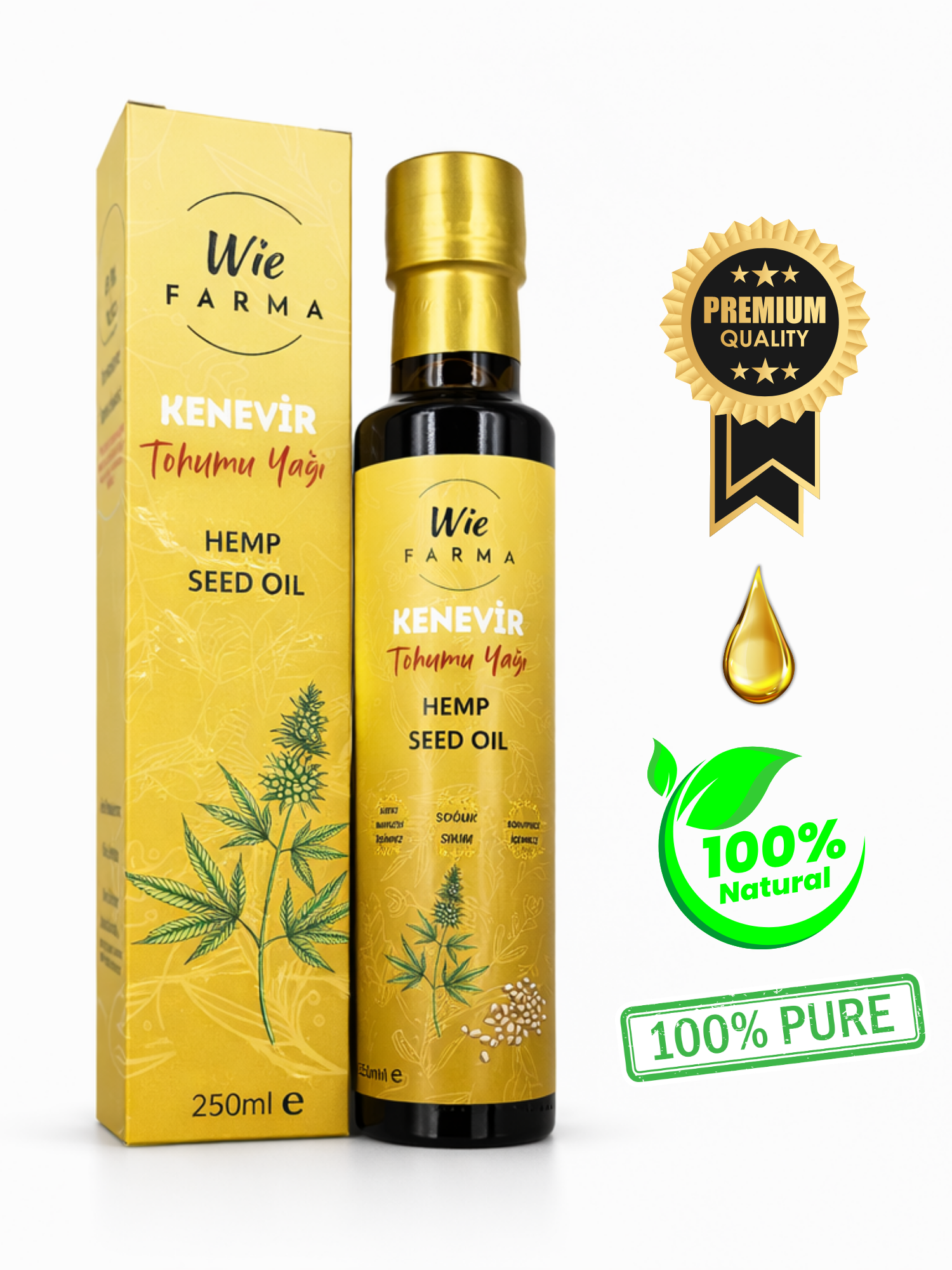 Kenevir Tohumu Yağı · Soğuk Sıkım · 250 ml - Görsel 3