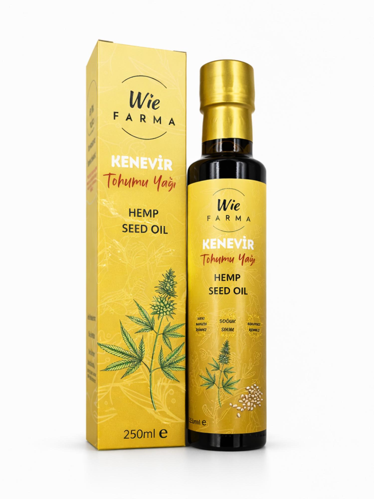 Kenevir Tohumu Yağı · Soğuk Sıkım · 250 ml — Wie Farma