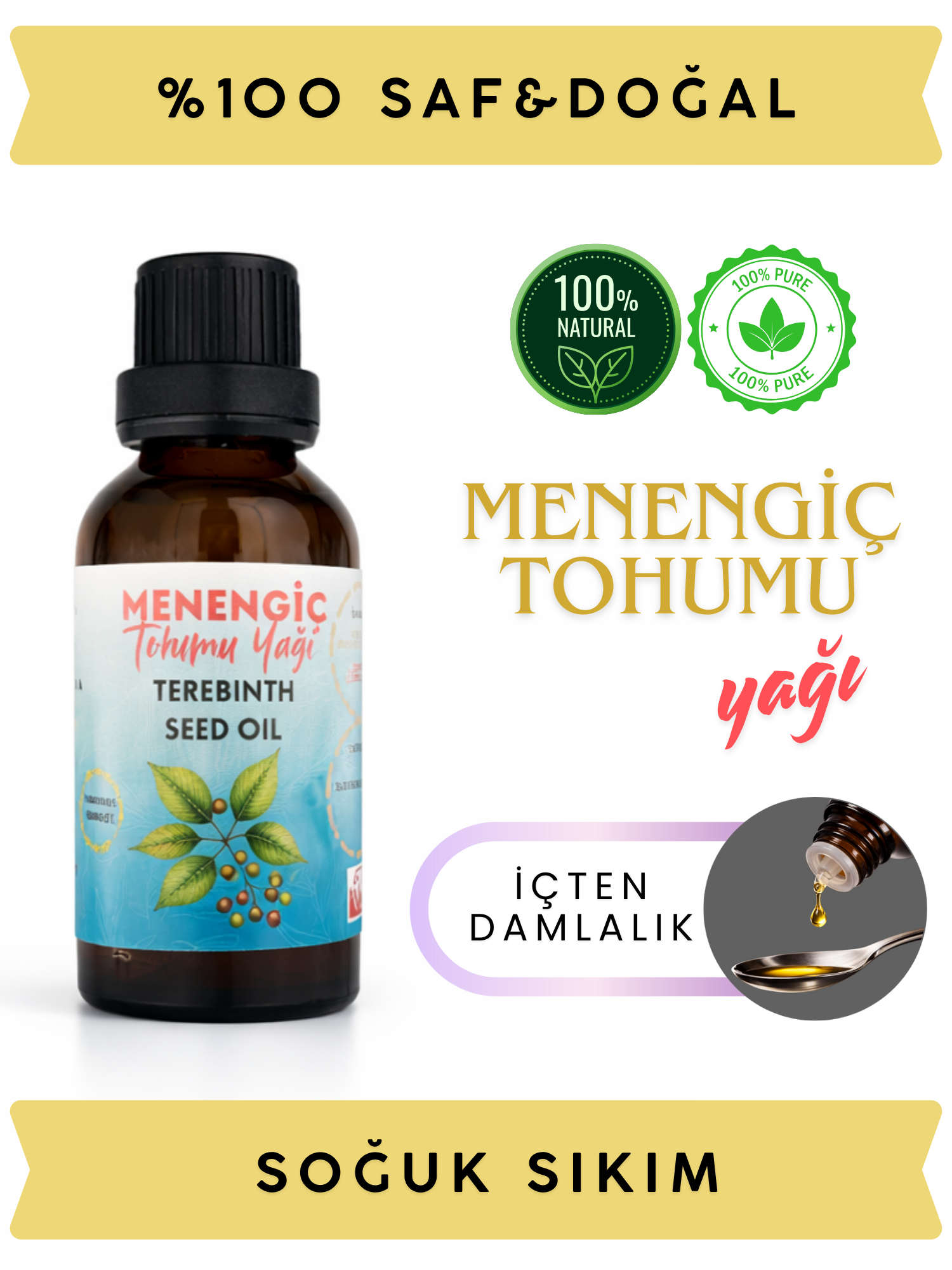 Menengiç Tohumu Yağı · Soğuk Sıkım · 50 ml - Görsel 3
