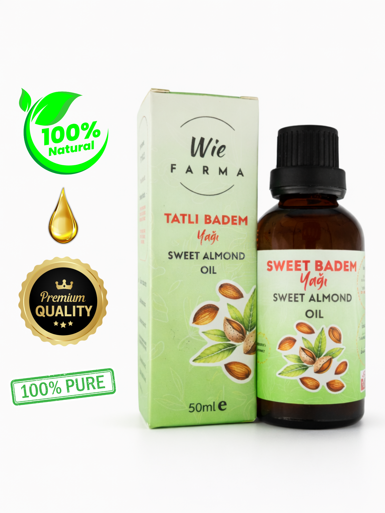 Tatlı Badem Yağı · Soğuk Sıkım · 50 ml - Görsel 3