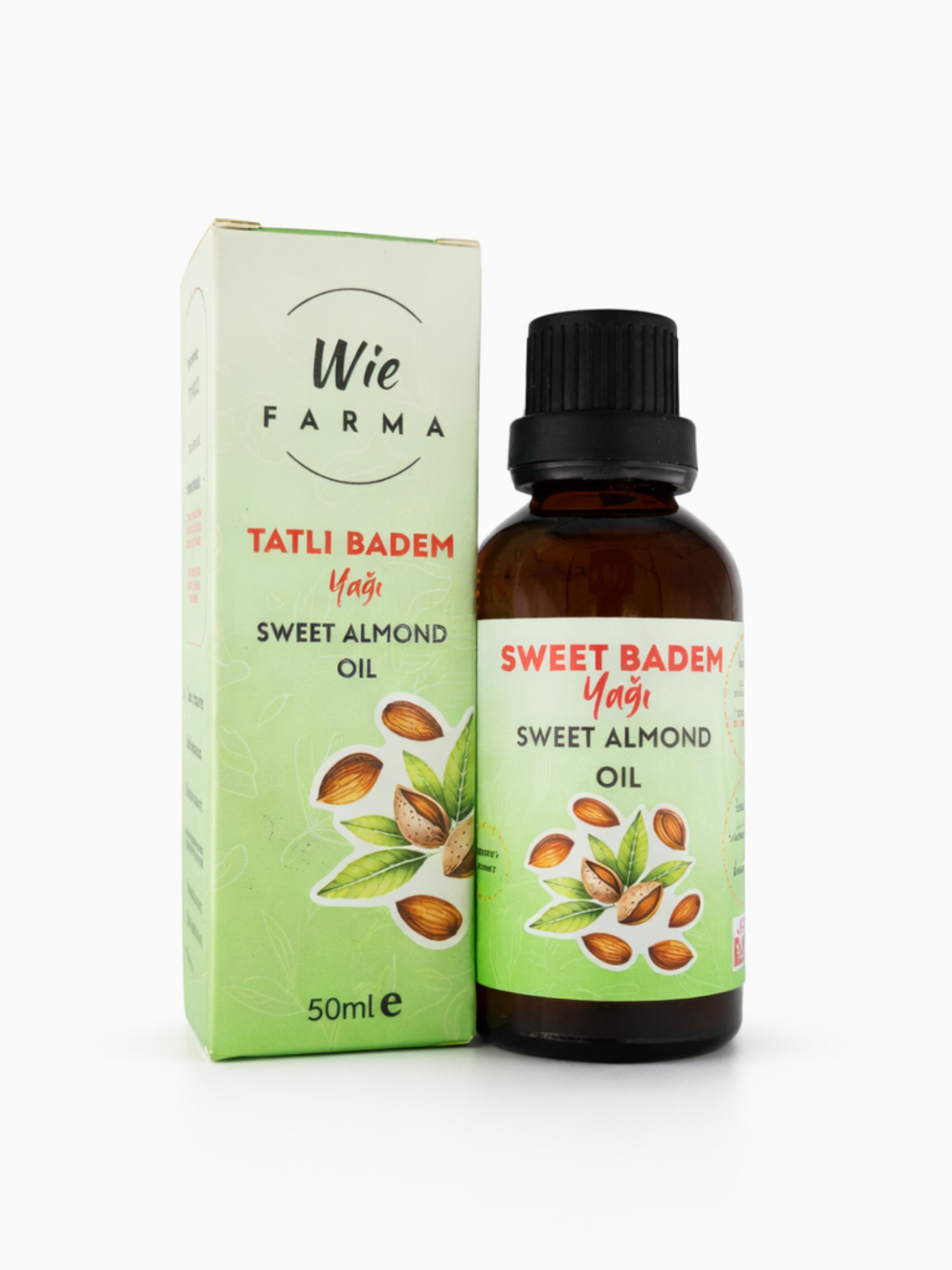 Tatlı Badem Yağı · Soğuk Sıkım · 50 ml — Wie Farma