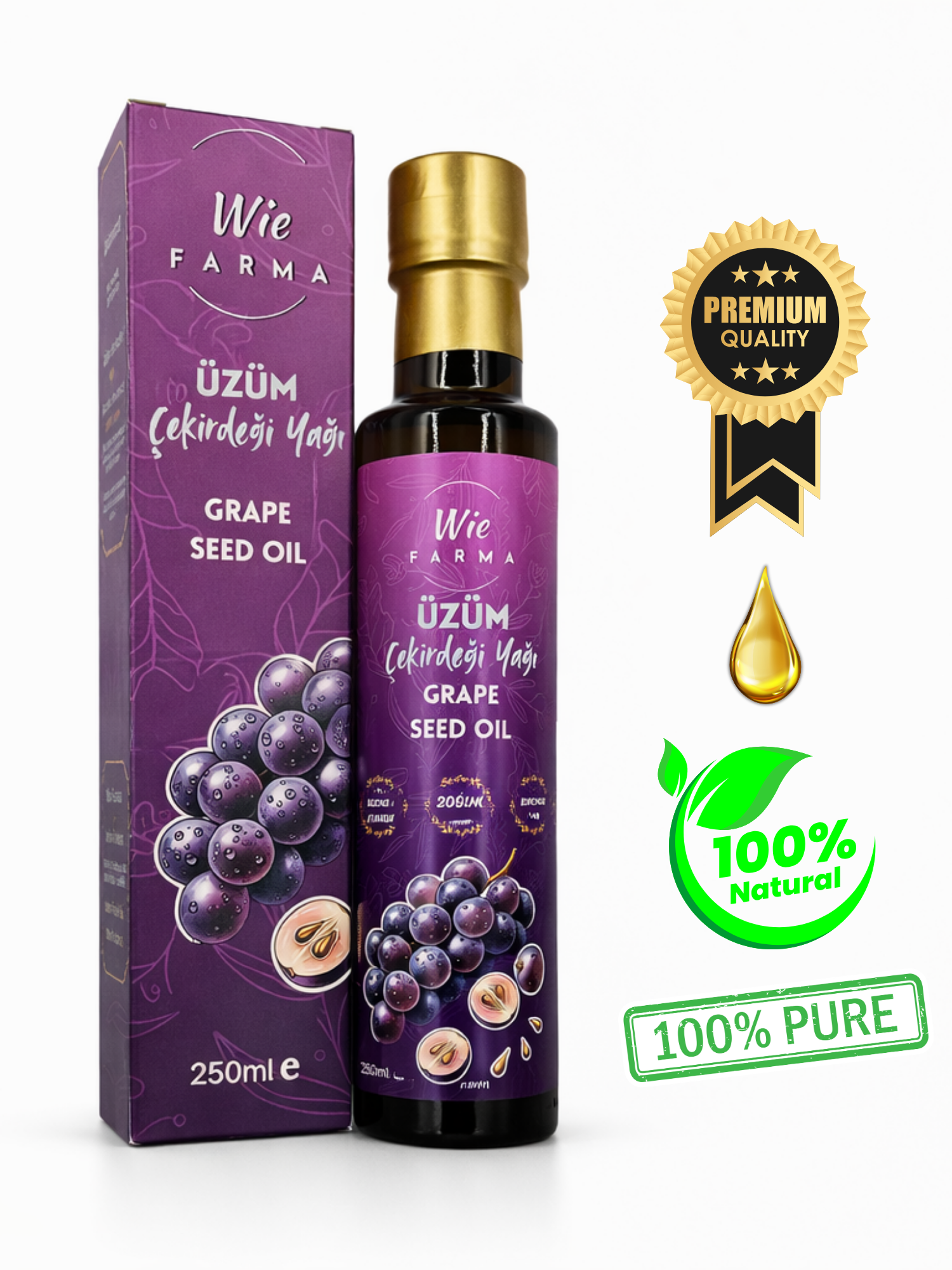 Üzüm Çekirdeği Yağı · Soğuk Sıkım · 250 ml - Görsel 3